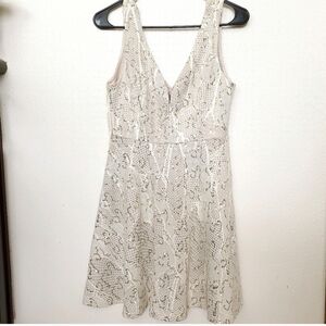 Ivory and gold mesh dress